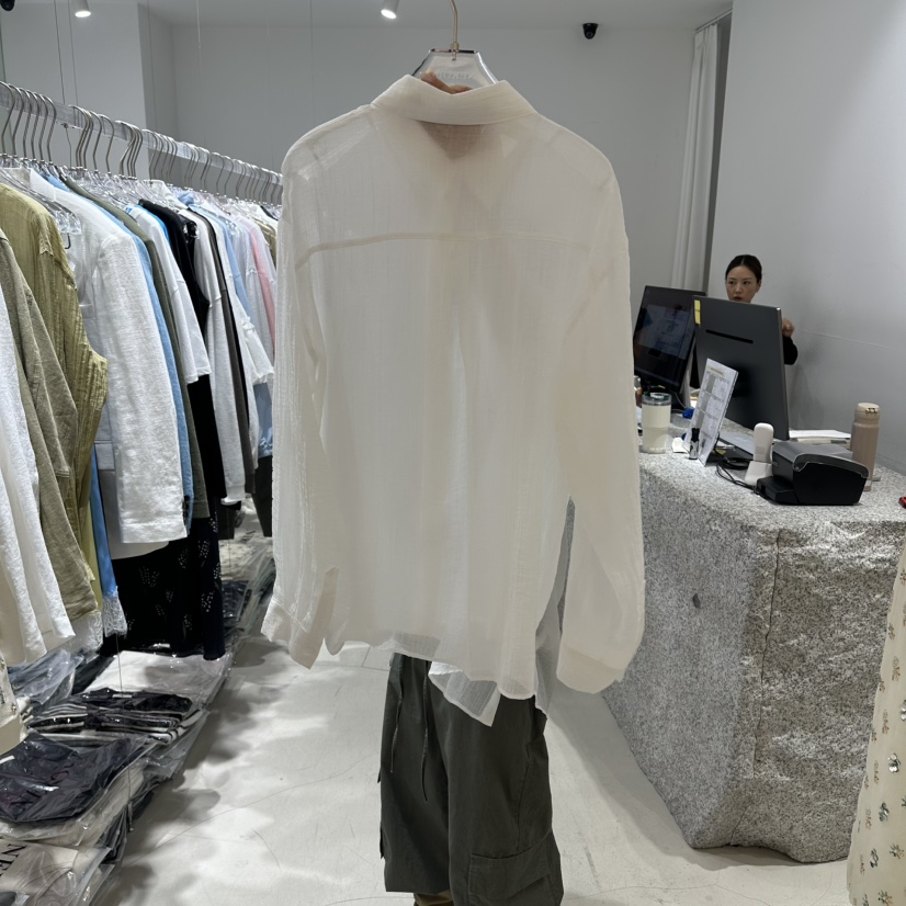 NEROLI 36韓國直郵女士新款推薦26春夏襯衫蕾絲衫天絲褶皺NEROLI 36襯衫/蕾絲衫