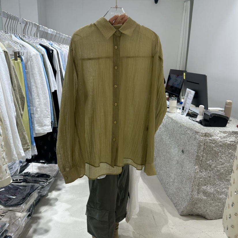 NEROLI 36韓國直郵女士新款推薦26春夏襯衫蕾絲衫天絲褶皺NEROLI 36襯衫/蕾絲衫圖色2