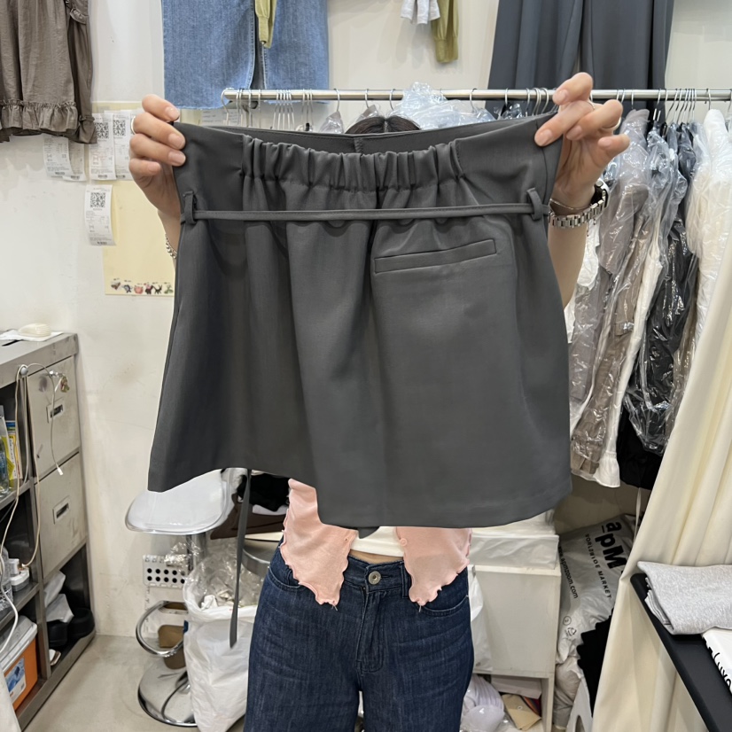 BILLION-L東大門實拍韓國女士新款人氣26夏季裙褲含腰帶系帶BILLION-L裙褲