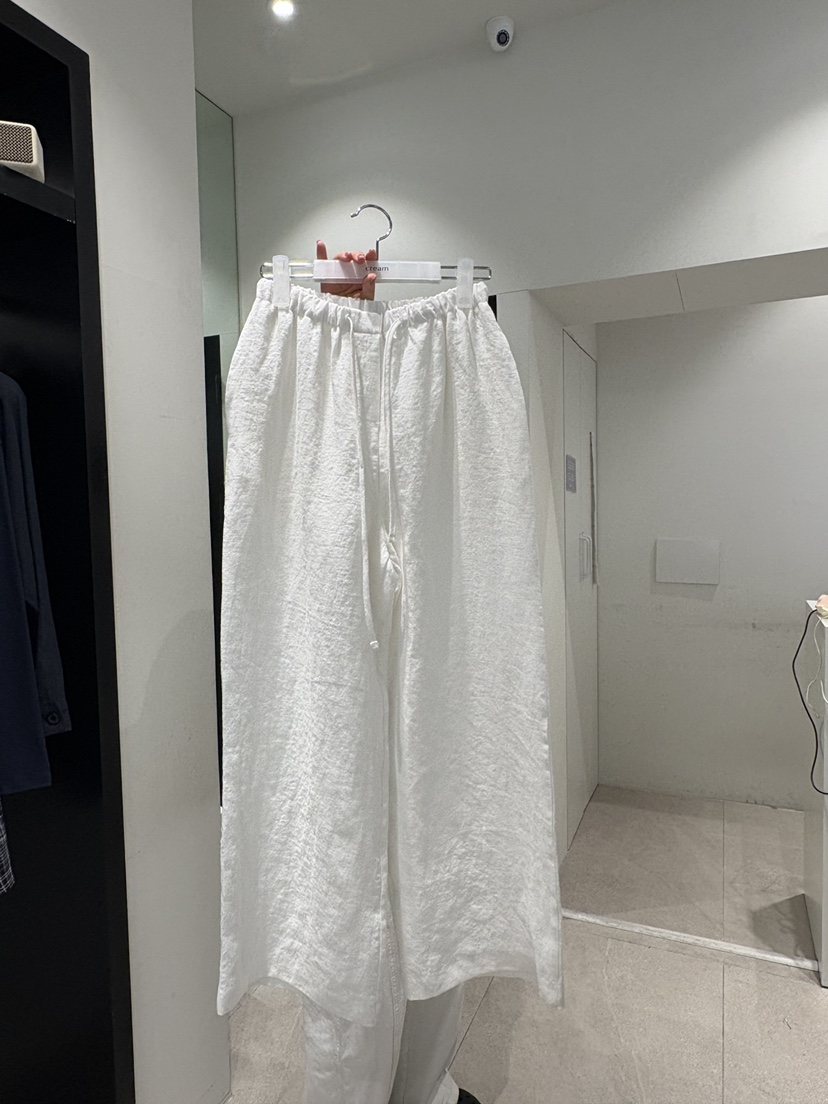 CREAM-P韓國東大門直郵女裝新品休閑人氣26春夏休閑褲亞麻布CREAM-P休閑褲圖色1