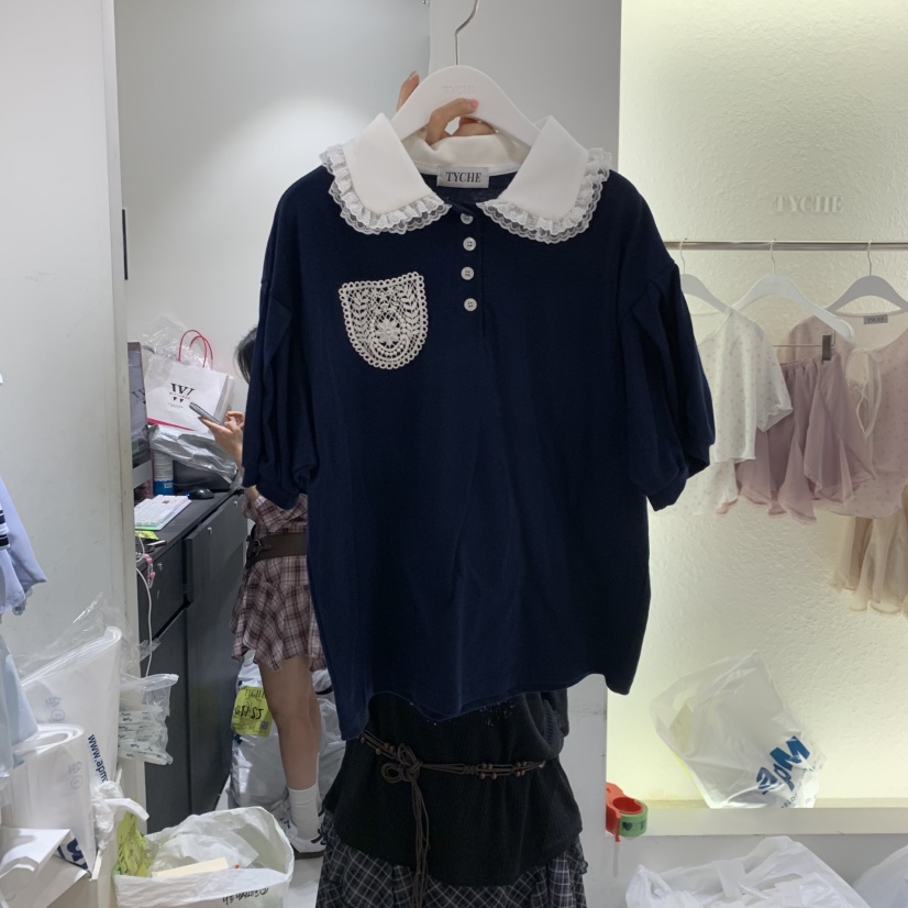 TYCHE韓國代購女裝新品熱賣職業休閑推薦26夏季人氣T恤刺繡TYCHET恤圖色2