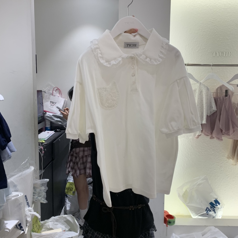 TYCHE韓國代購女裝新品熱賣職業休閑推薦26夏季人氣T恤刺繡TYCHET恤圖色3
