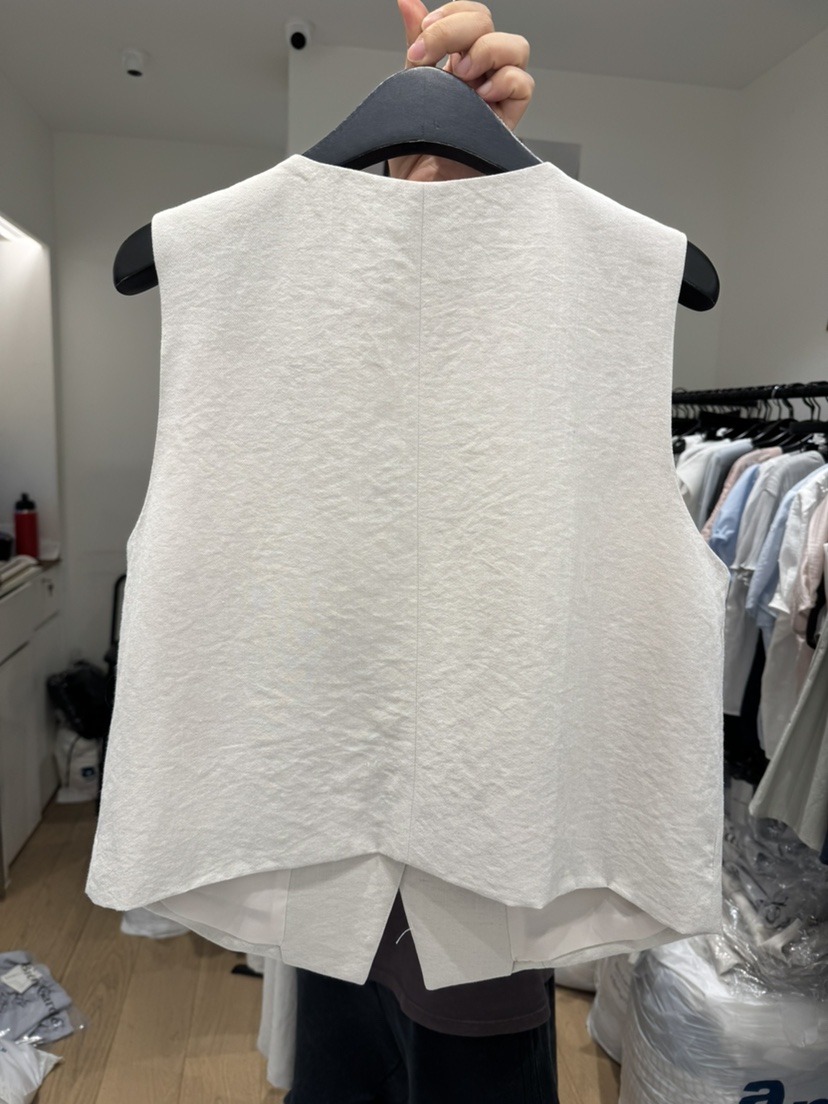 BIEN GARDER韓國代購女士新品休閑時尚馬甲不含內搭亞麻布BIEN GARDER馬甲