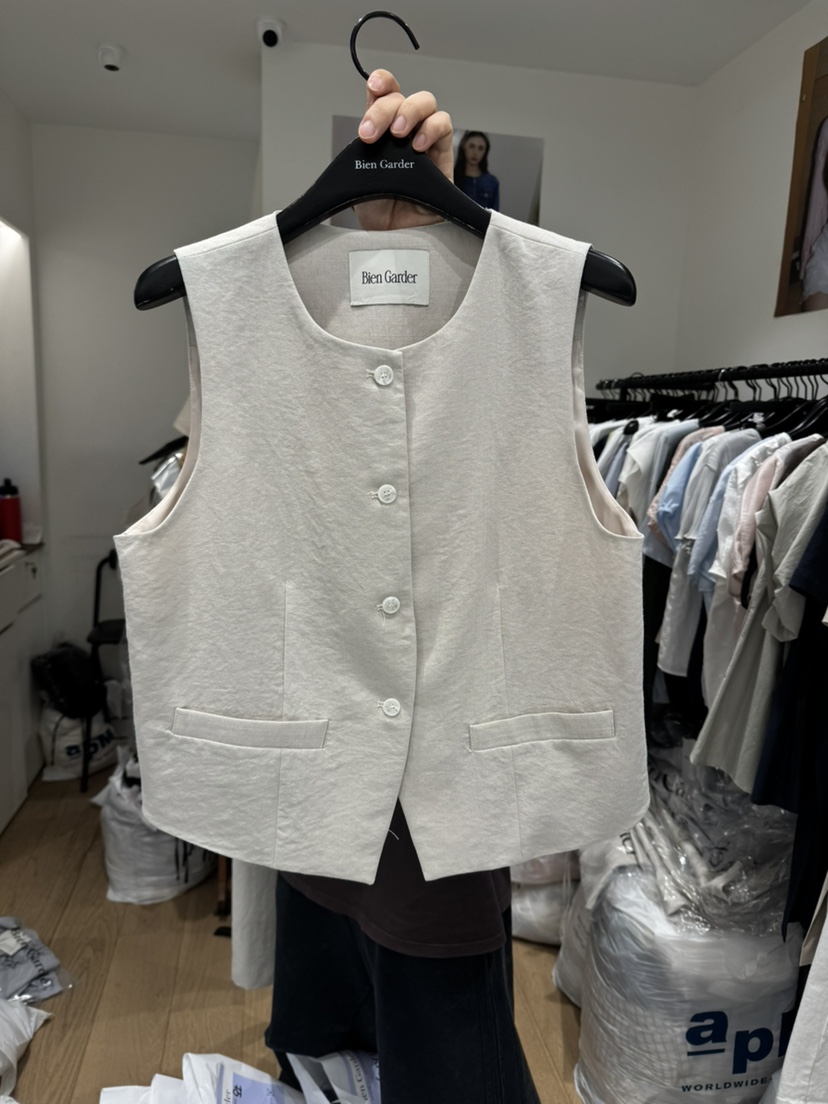 BIEN GARDER韓國代購女士新品休閑時尚馬甲不含內搭亞麻布BIEN GARDER馬甲圖色2