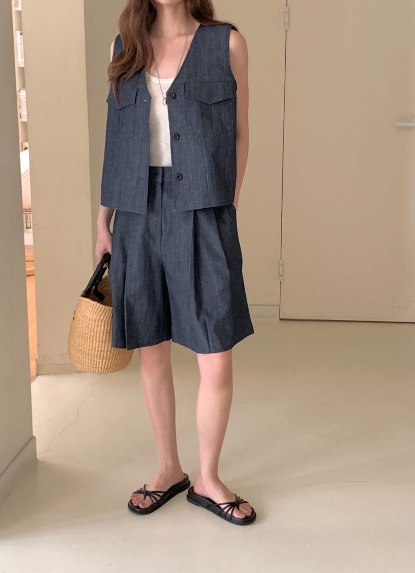 BIEN GARDER東大門實拍韓國女士新品時尚人氣熱賣套裝亞麻BIEN GARDER套裝