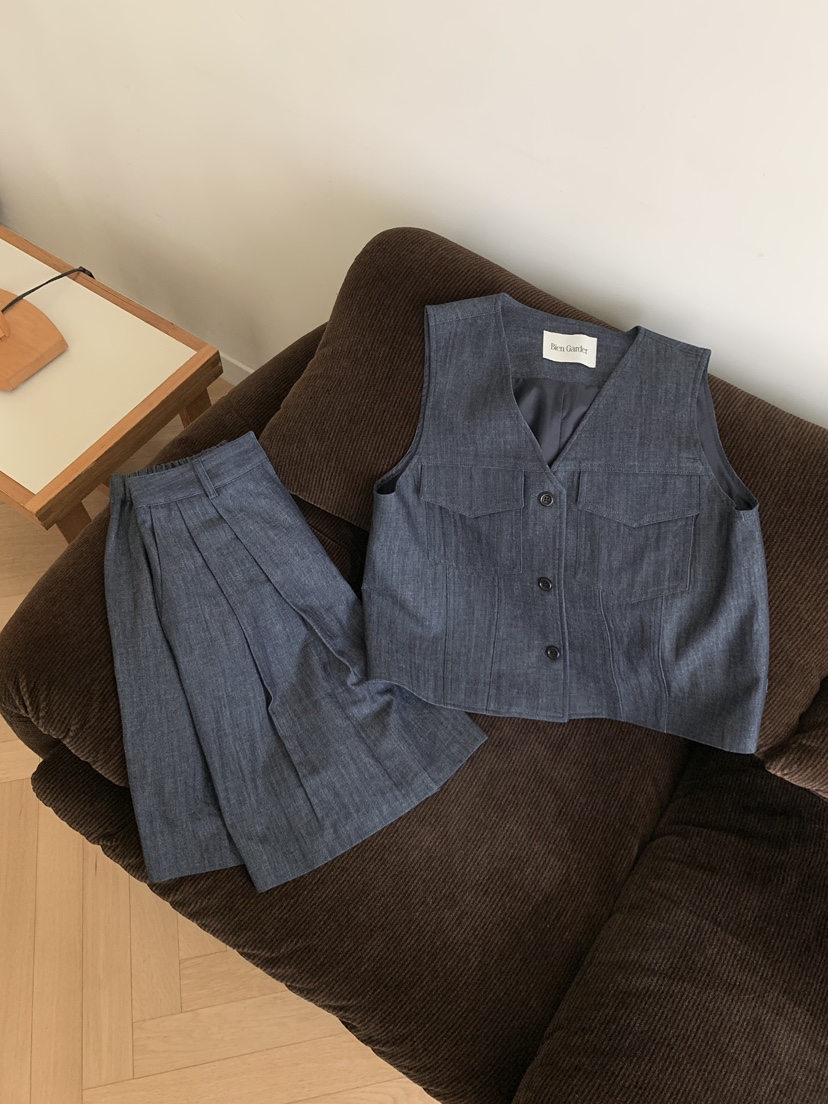 BIEN GARDER東大門實拍韓國女士新品時尚人氣熱賣套裝亞麻BIEN GARDER套裝