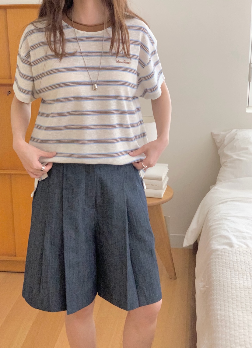 BIEN GARDER韓國代購女裝新品休閑26春夏職業熱賣短褲亞麻BIEN GARDER短褲