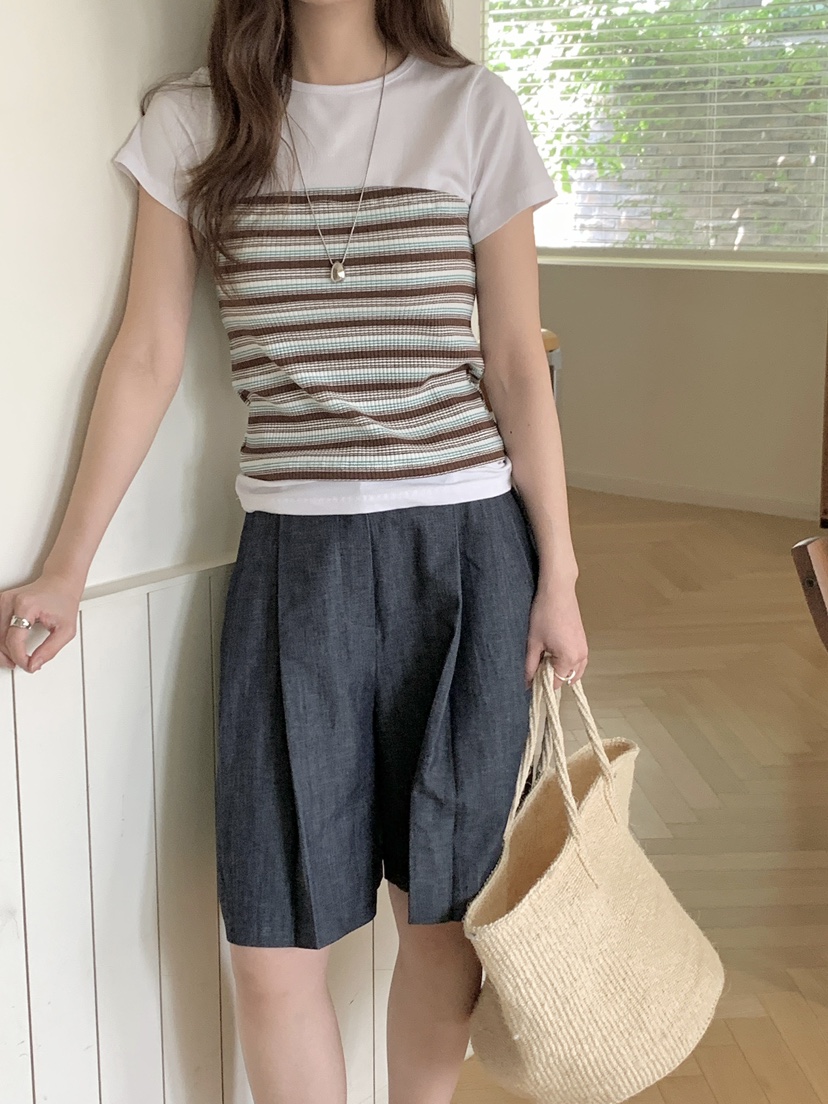 BIEN GARDER韓國代購女裝新品休閑26春夏職業熱賣短褲亞麻BIEN GARDER短褲