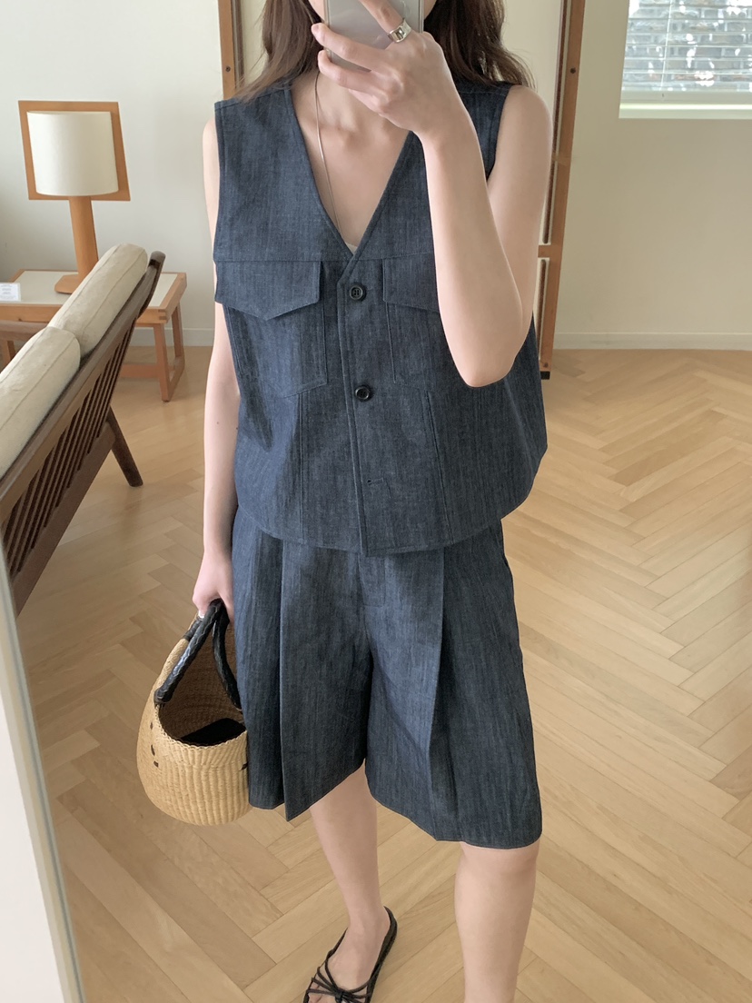 BIEN GARDER韓國代購女裝新品休閑26春夏職業熱賣短褲亞麻BIEN GARDER短褲