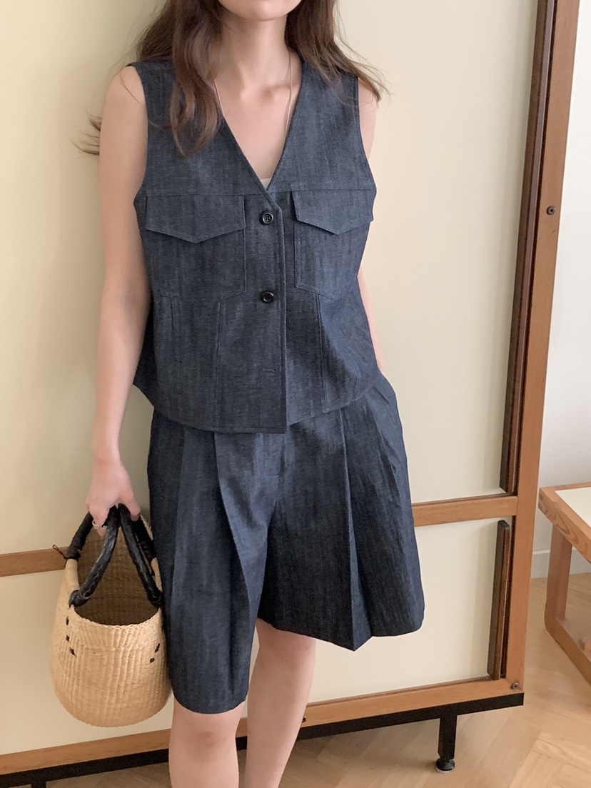 BIEN GARDER韓國代購女裝新品休閑26春夏職業熱賣短褲亞麻BIEN GARDER短褲