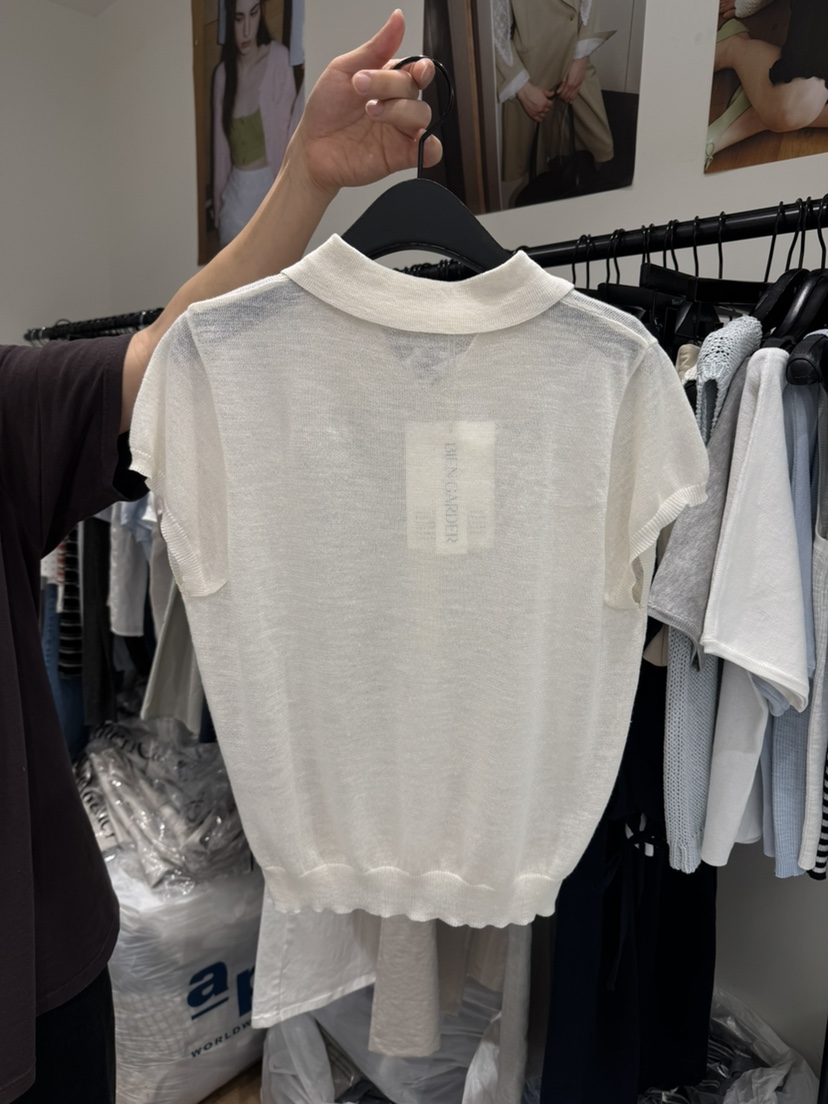 BIEN GARDER韓國直郵女士新品時尚針織衫短袖針織衫亞麻BIEN GARDER針織衫