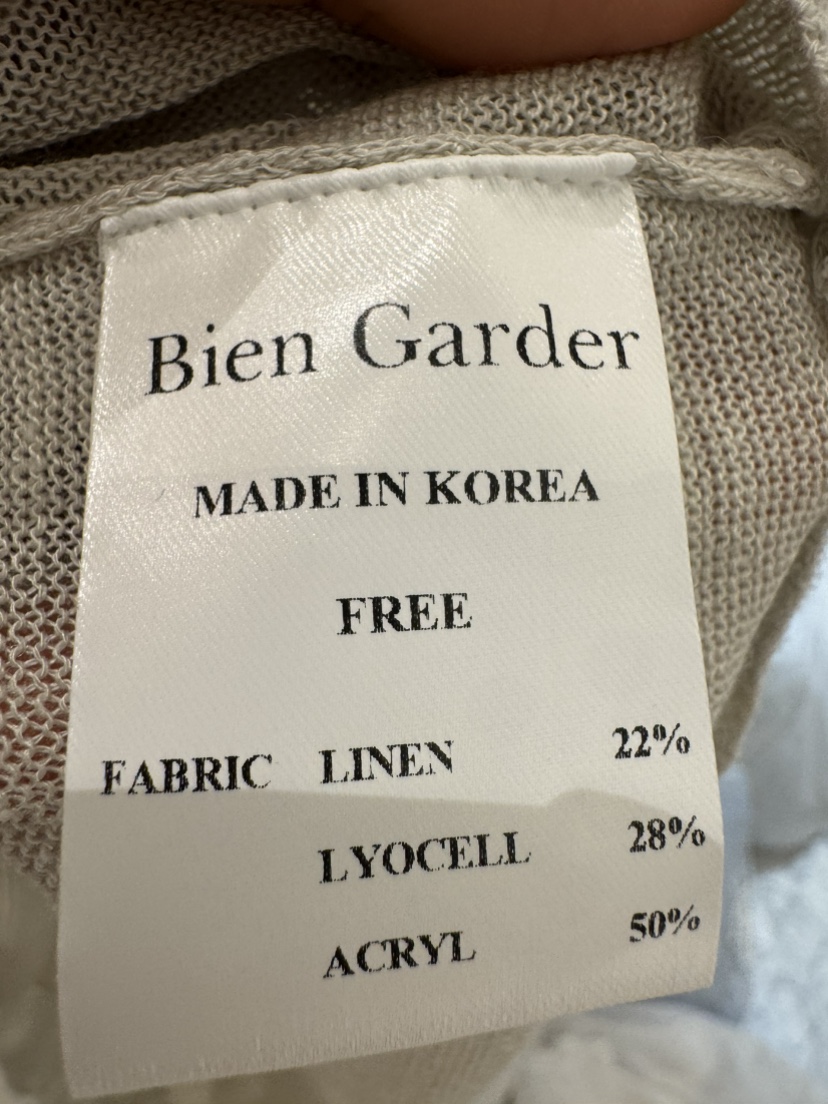 BIEN GARDER韓國直郵女士新品時尚針織衫短袖針織衫亞麻BIEN GARDER針織衫