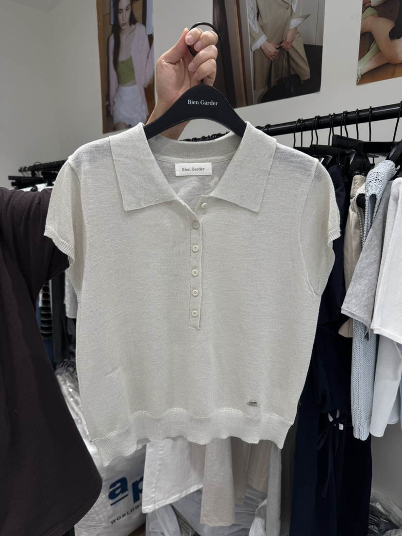 BIEN GARDER韓國直郵女士新品時尚針織衫短袖針織衫亞麻BIEN GARDER針織衫圖色1