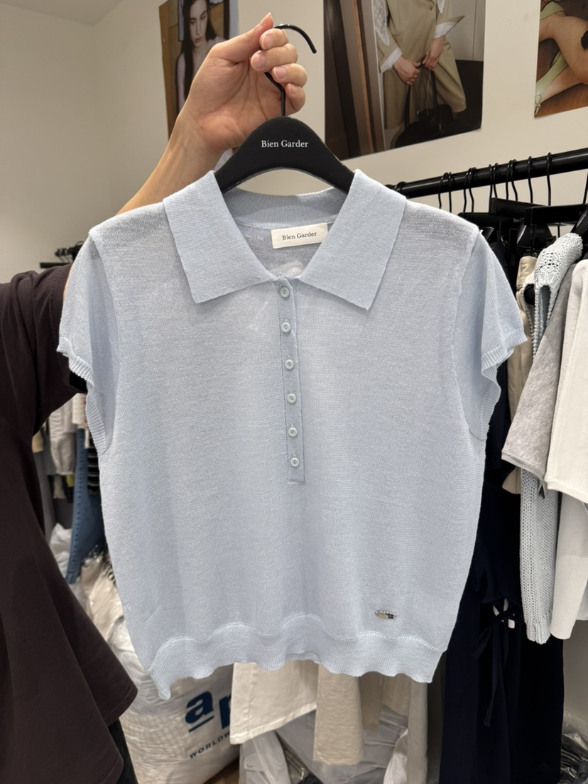 BIEN GARDER韓國直郵女士新品時尚針織衫短袖針織衫亞麻BIEN GARDER針織衫圖色2