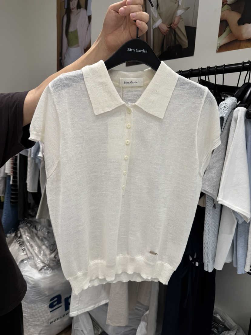 BIEN GARDER韓國直郵女士新品時尚針織衫短袖針織衫亞麻BIEN GARDER針織衫圖色3