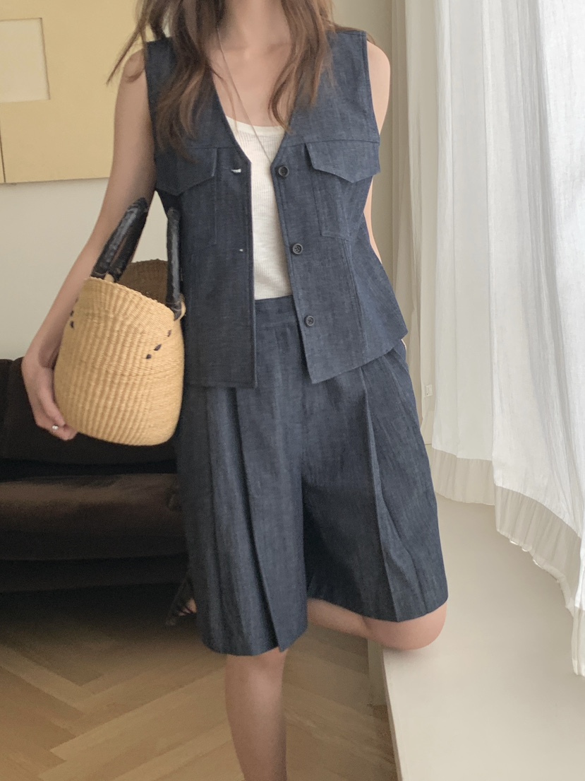 BIEN GARDER東大門直郵女裝新款職業熱賣人氣馬甲亞麻布BIEN GARDER馬甲