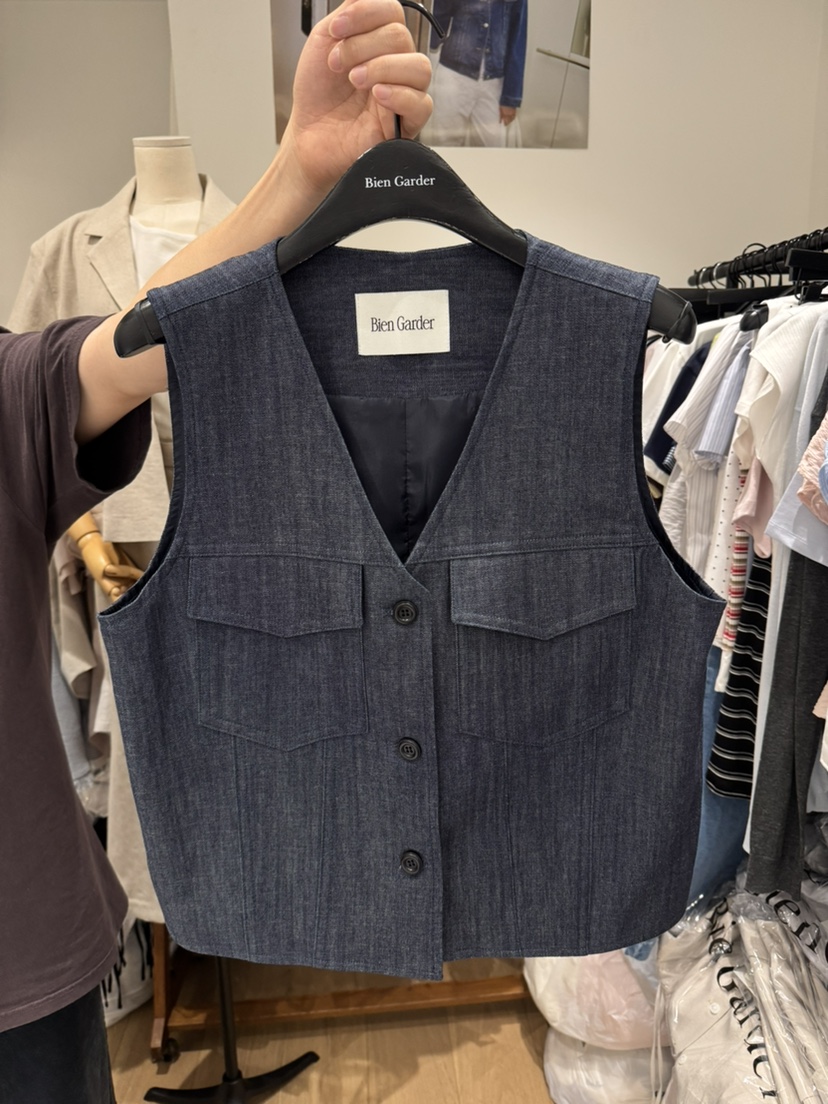 BIEN GARDER東大門直郵女裝新款職業熱賣人氣馬甲亞麻布BIEN GARDER馬甲圖色1
