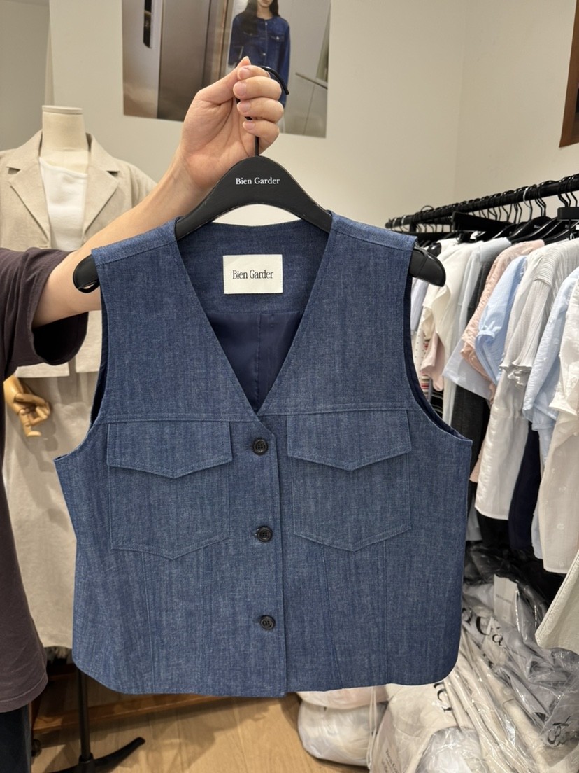 BIEN GARDER東大門直郵女裝新款職業熱賣人氣馬甲亞麻布BIEN GARDER馬甲圖色2