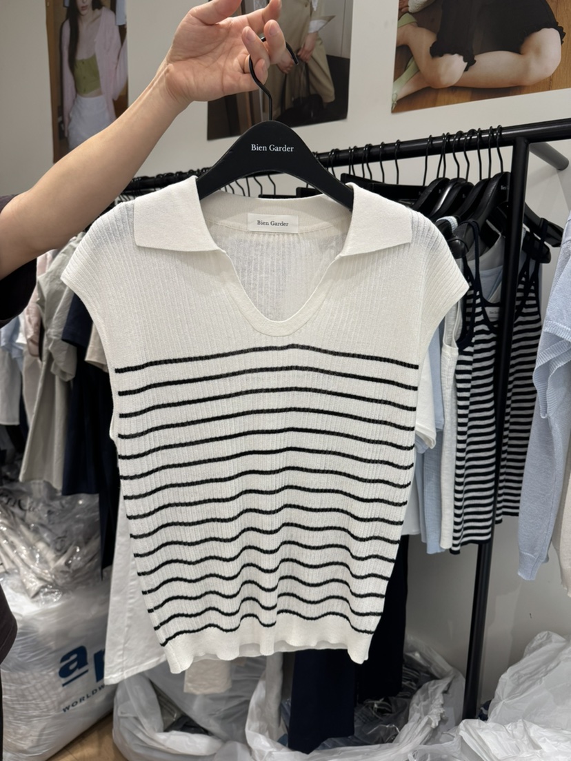 BIEN GARDER東大門代購女裝新品真品時尚職業針織衫亞麻布BIEN GARDER針織衫圖色2