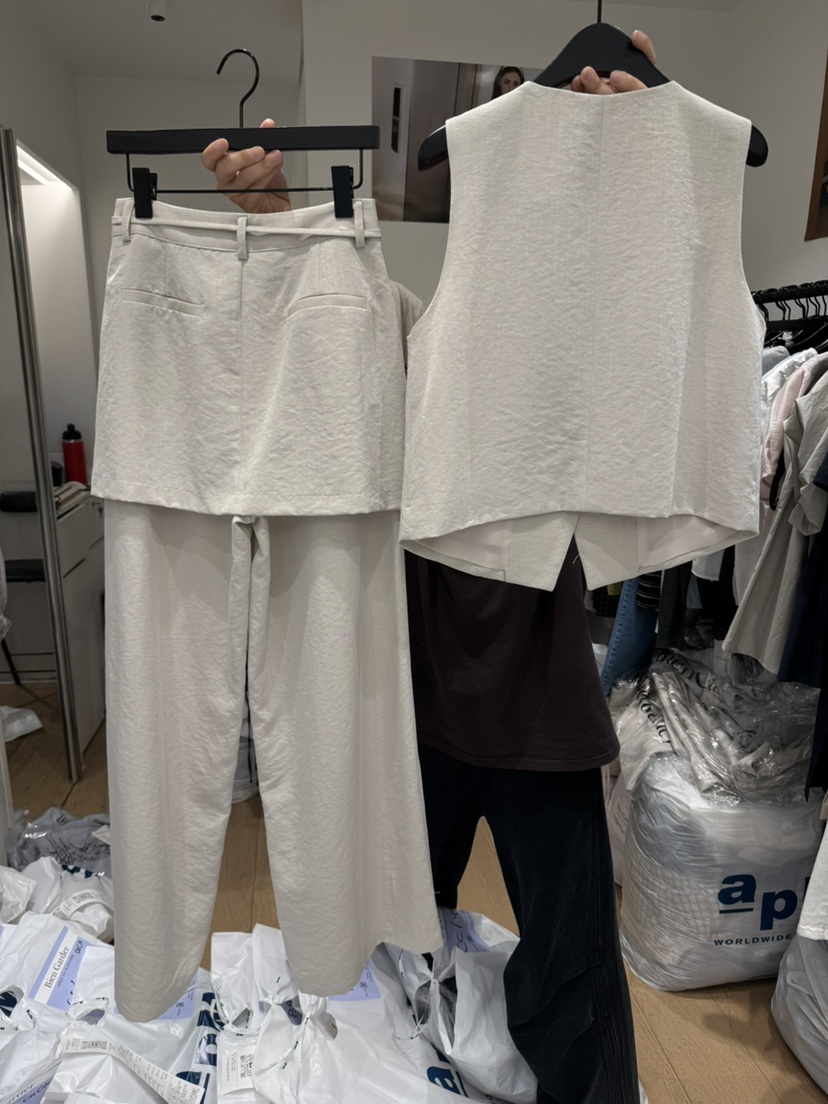 BIEN GARDER東大門實拍韓國女裝新款26夏季套裝不含內搭亞麻布BIEN GARDER套裝