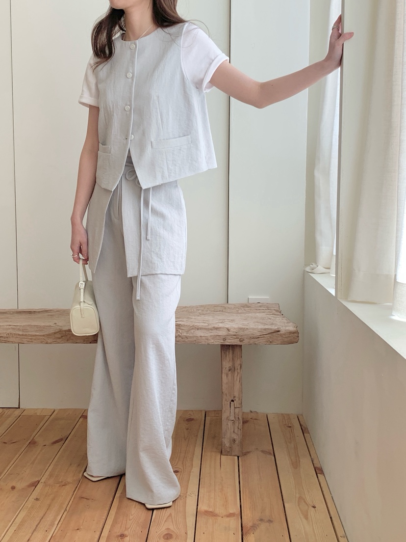 BIEN GARDER東大門實拍韓國女裝新款26夏季套裝不含內搭亞麻布BIEN GARDER套裝