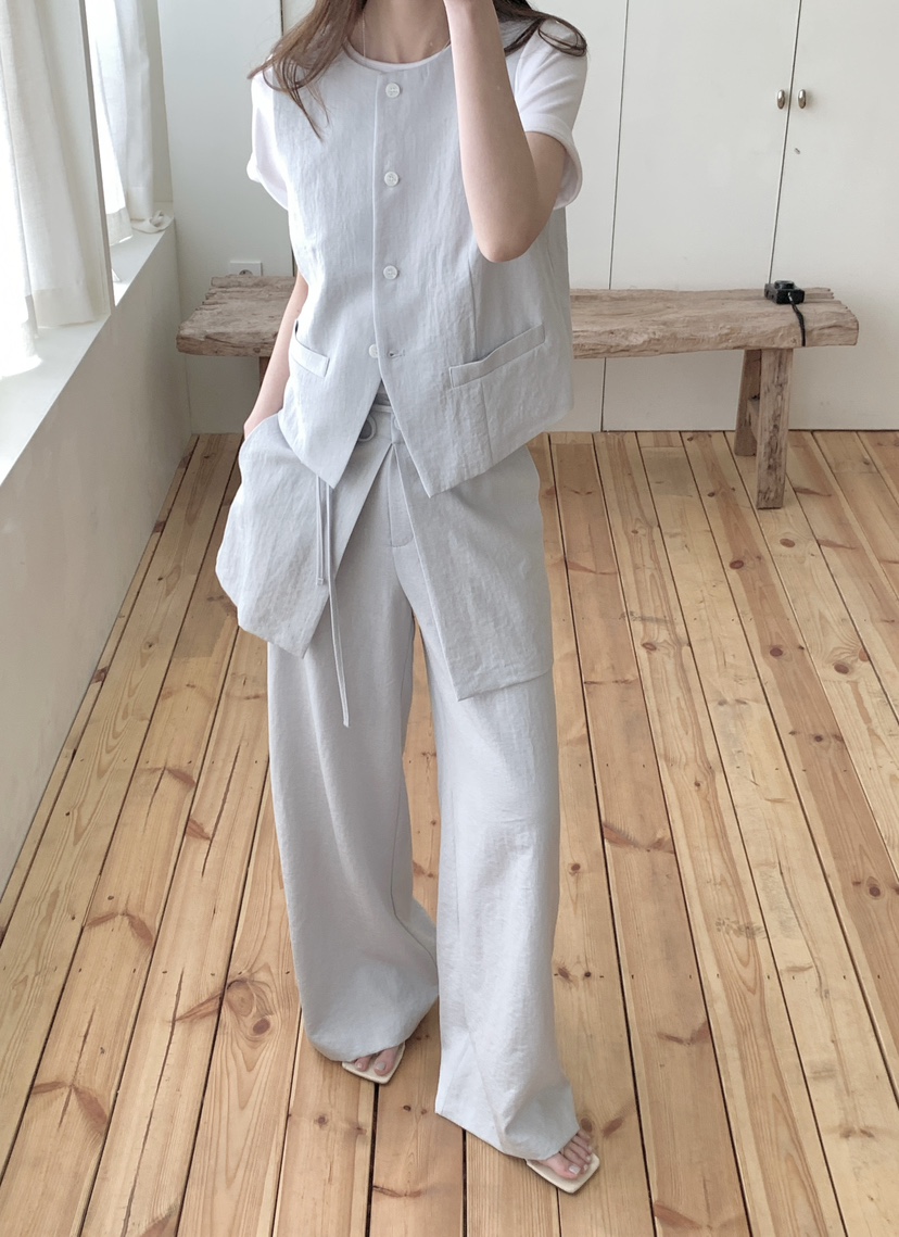 BIEN GARDER東大門實拍韓國女裝新款26夏季套裝不含內搭亞麻布BIEN GARDER套裝