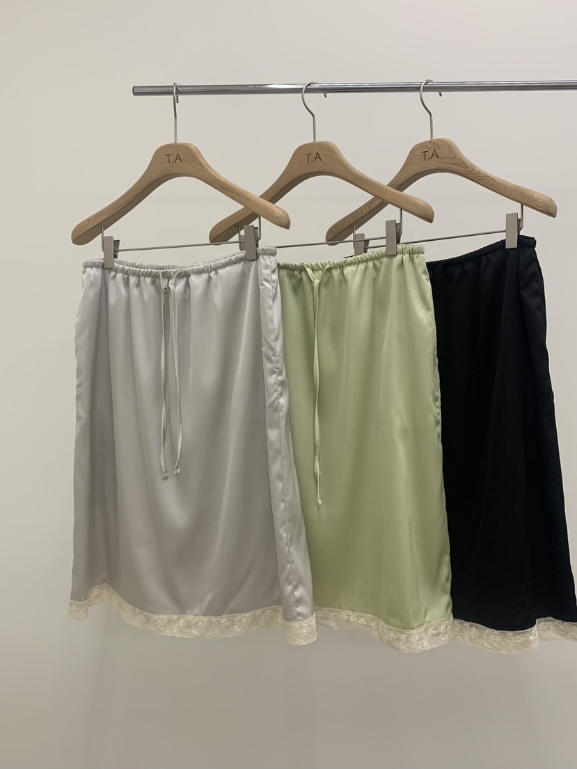 THE ABLE韓國直郵女裝新款26夏季休閑半身裙中短裙蕾絲花THE ABLE/TA半身裙/中短裙