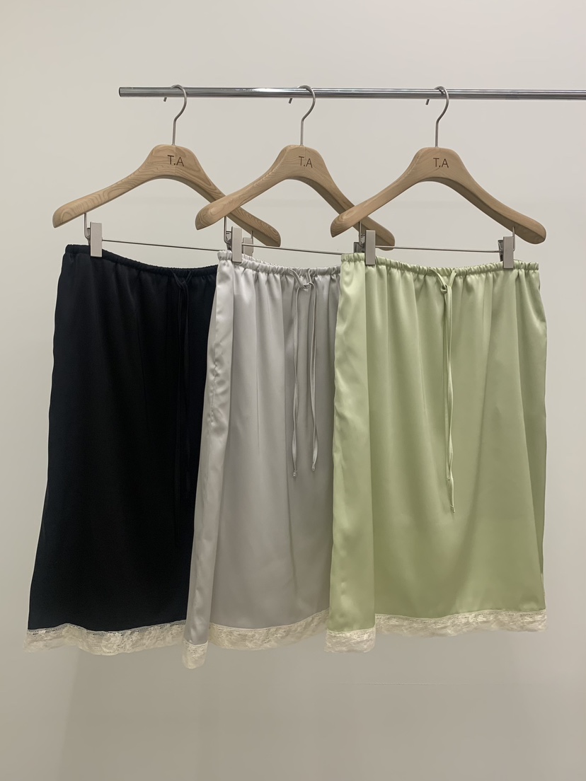 THE ABLE韓國直郵女裝新款26夏季休閑半身裙中短裙蕾絲花THE ABLE/TA半身裙/中短裙