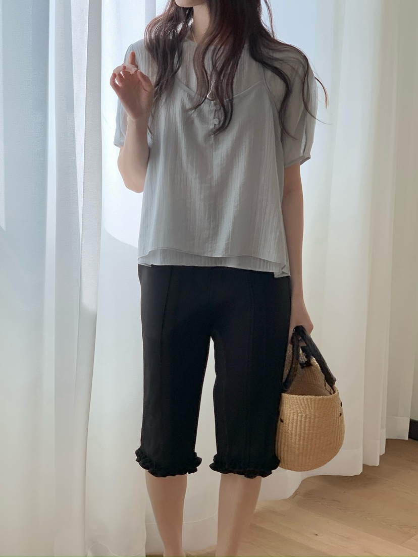 BIEN GARDER韓國東大門直郵女裝新款休閑襯衫蕾絲衫假兩件BIEN GARDER襯衫/蕾絲衫