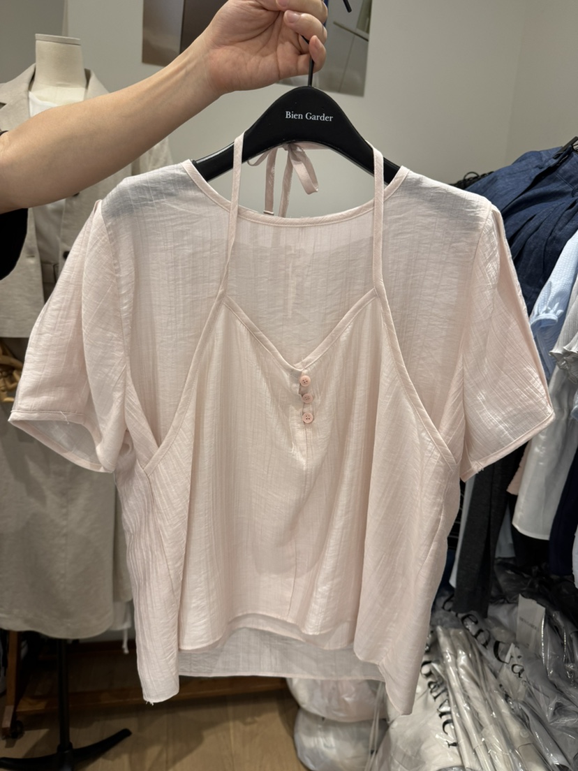 BIEN GARDER韓國東大門直郵女裝新款休閑襯衫蕾絲衫假兩件BIEN GARDER襯衫/蕾絲衫圖色1