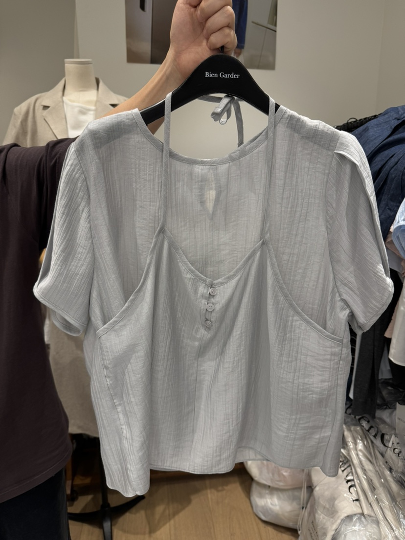 BIEN GARDER韓國東大門直郵女裝新款休閑襯衫蕾絲衫假兩件BIEN GARDER襯衫/蕾絲衫圖色2