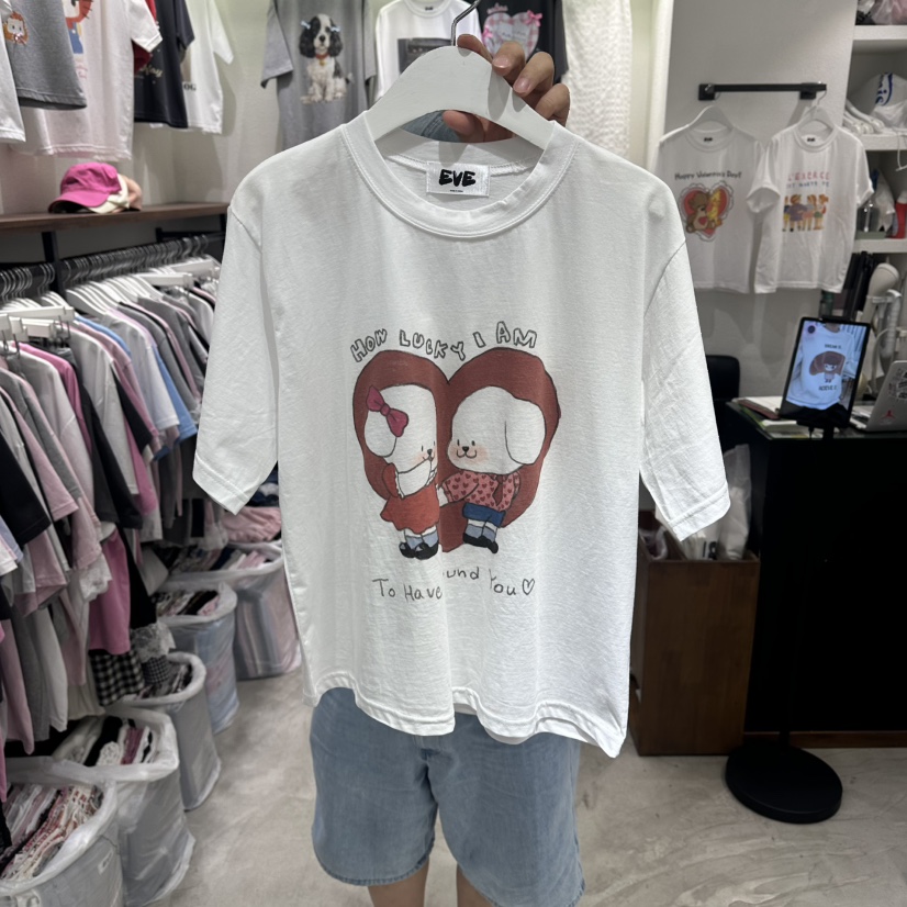 EVE東大門實拍女士新款26春夏人氣時尚職業推薦真品休閑T恤EVET恤圖色1