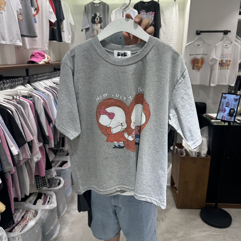 EVE東大門實拍女士新款26春夏人氣時尚職業推薦真品休閑T恤EVET恤圖色2