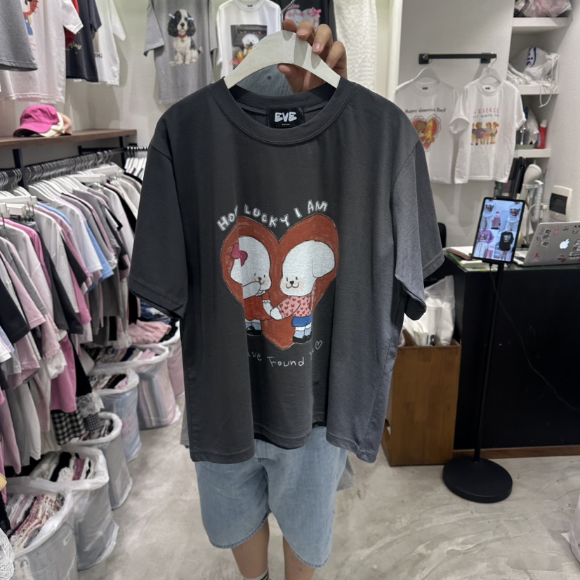 EVE東大門實拍女士新款26春夏人氣時尚職業推薦真品休閑T恤EVET恤圖色3