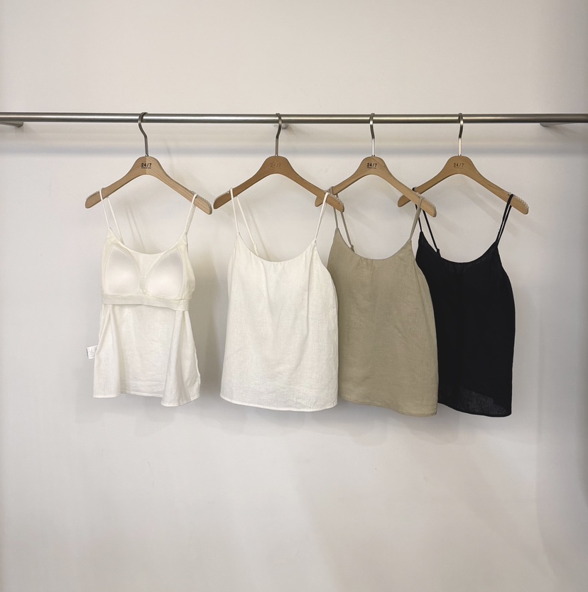 TWENTY FOUR SEVEN24-7韓國直郵女士新款推薦吊帶背心亞麻TEWNTY FOUR SEVEN24-7吊帶/背心