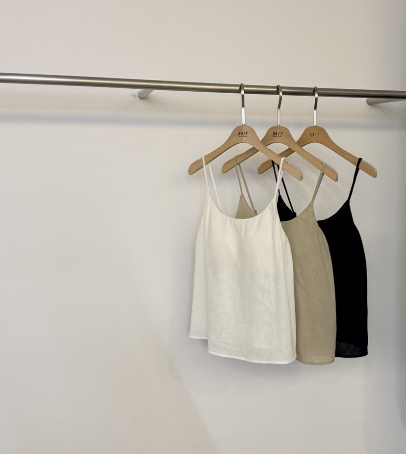 TWENTY FOUR SEVEN24-7韓國直郵女士新款推薦吊帶背心亞麻TEWNTY FOUR SEVEN24-7吊帶/背心