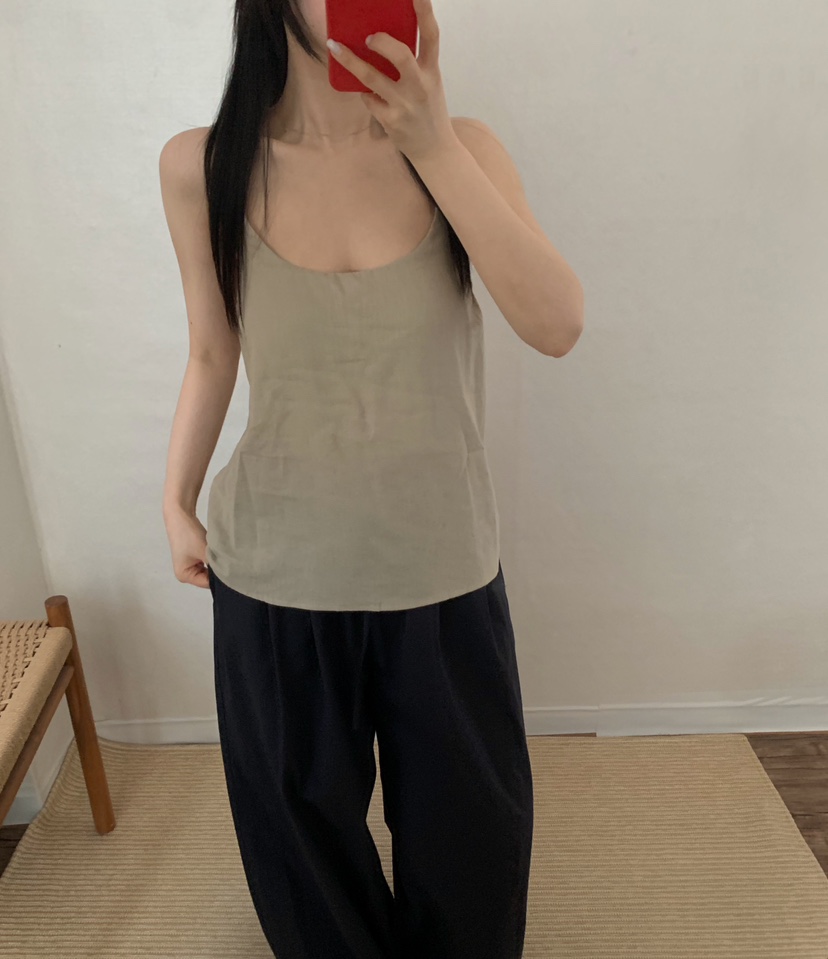 TWENTY FOUR SEVEN24-7韓國直郵女士新款推薦吊帶背心亞麻TEWNTY FOUR SEVEN24-7吊帶/背心