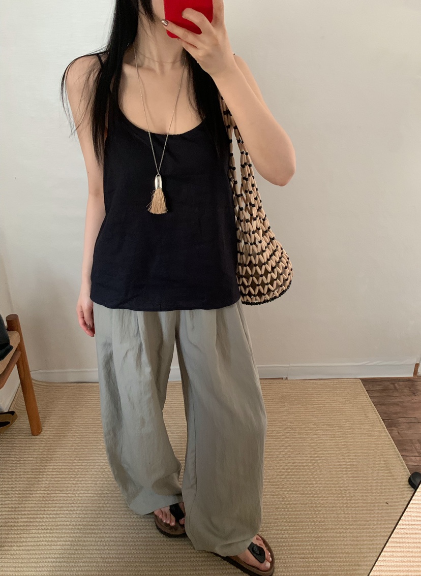 TWENTY FOUR SEVEN24-7韓國直郵女士新款推薦吊帶背心亞麻TEWNTY FOUR SEVEN24-7吊帶/背心