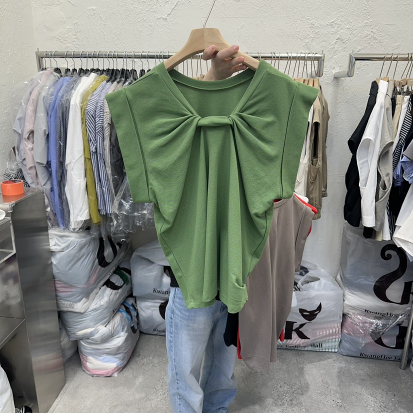 DA YLOG韓國直郵實拍女士新款時尚26春夏熱賣26夏季T恤絲帶DA YLOGT恤