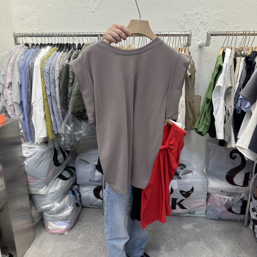 DA YLOG韓國直郵實拍女士新款時尚26春夏熱賣26夏季T恤絲帶DA YLOGT恤圖色2