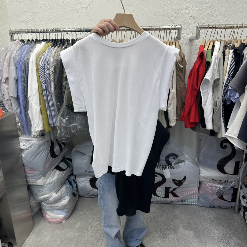 DA YLOG韓國直郵實拍女士新款時尚26春夏熱賣26夏季T恤絲帶DA YLOGT恤圖色3