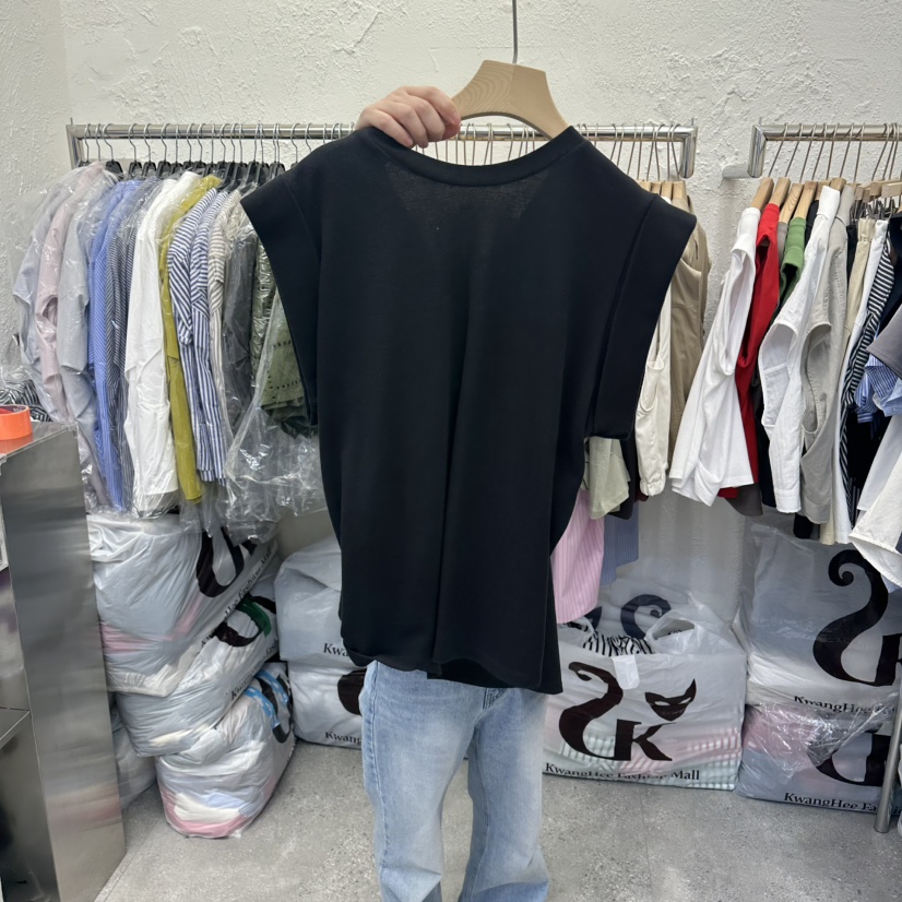 DA YLOG韓國直郵實拍女士新款時尚26春夏熱賣26夏季T恤絲帶DA YLOGT恤圖色4