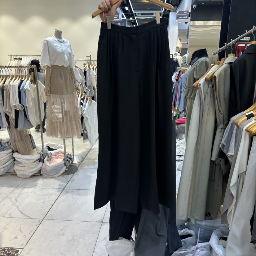 SANS韓國東大門直郵女裝新款休閑時尚職業推薦休閑褲褶裥SANS休閑褲圖色4黑色