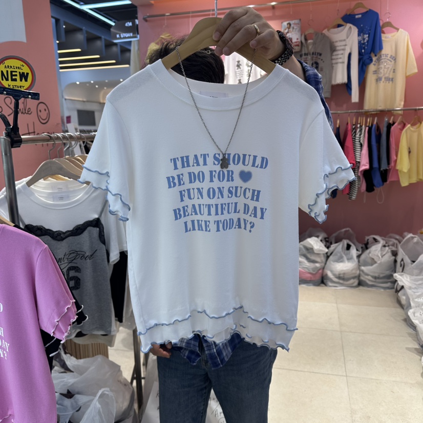 K STORY韓國直郵女裝新款休閑26春夏熱賣推薦T恤不含項鏈K STORYT恤圖色1