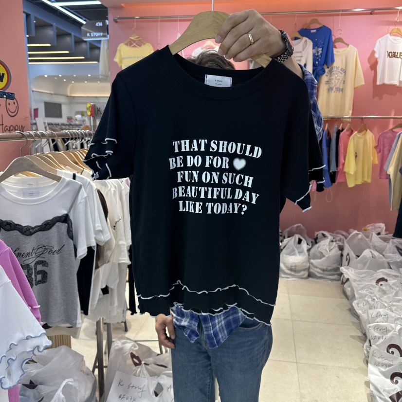 K STORY韓國直郵女裝新款休閑26春夏熱賣推薦T恤不含項鏈K STORYT恤圖色3