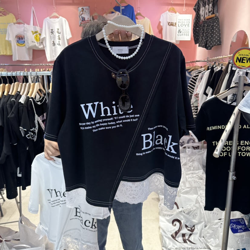 K STORY韓國直郵女裝新品時尚26春夏休閑職業26夏季推薦T恤K STORYT恤圖色2