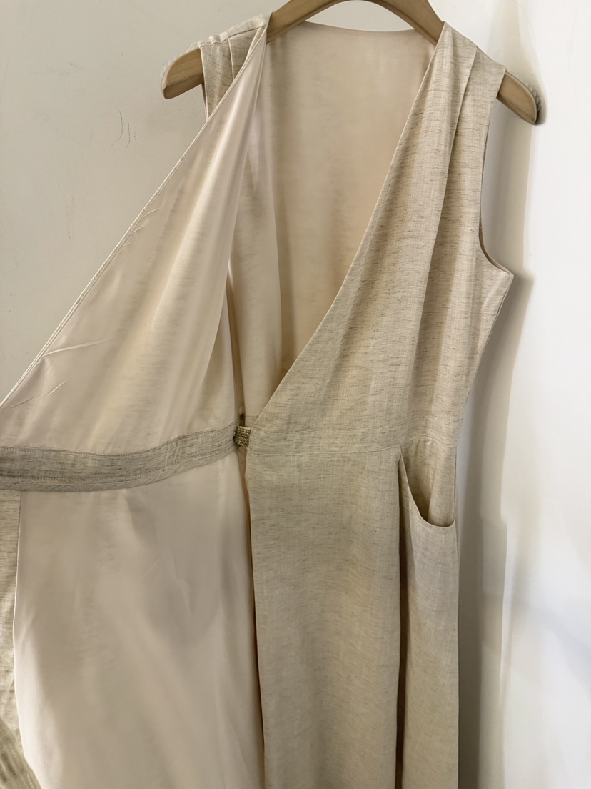 TWENTY FOUR SEVEN24-7東大門實拍韓國女裝新款職業連衣裙含腰帶亞麻TEWNTY FOUR SEVEN24-7連衣裙