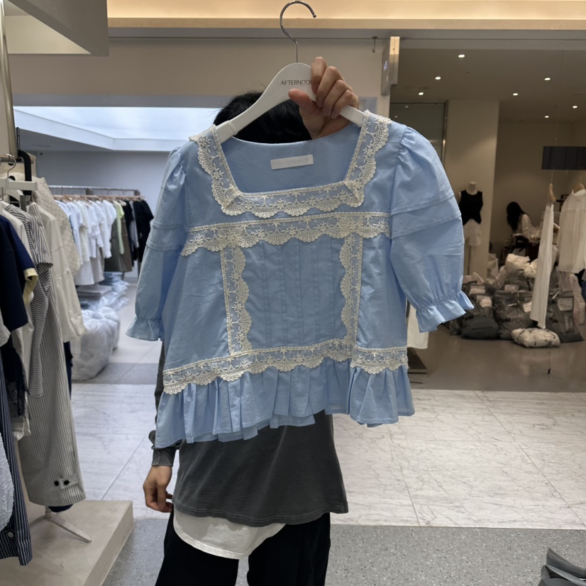 AFTERNOON東大門實拍韓國女士新品推薦時尚26春夏襯衫蕾絲衫AFTERNOON襯衫/蕾絲衫圖色2
