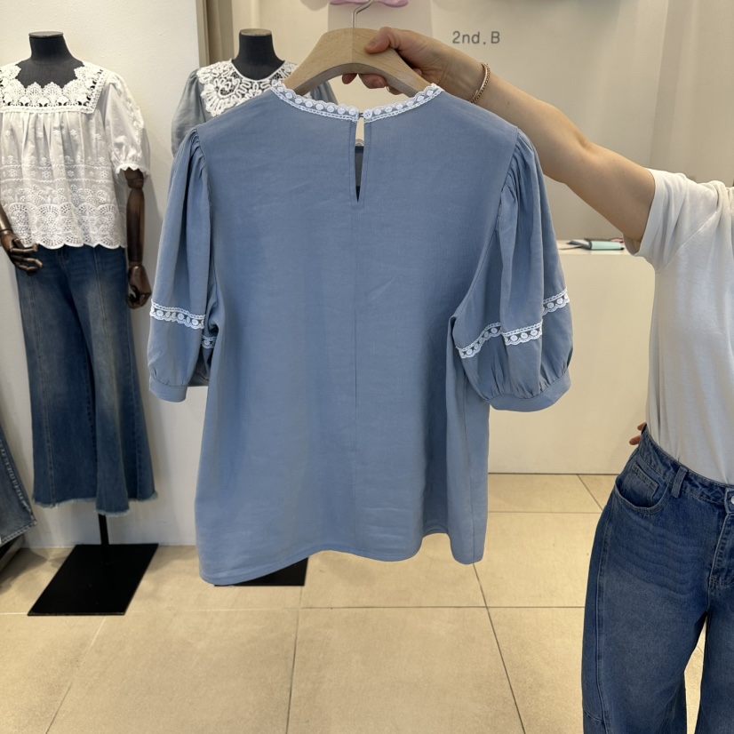 2nd B-S韓國直郵女裝新品熱賣休閑時尚26夏季襯衫蕾絲衫2nd B-S襯衫/蕾絲衫