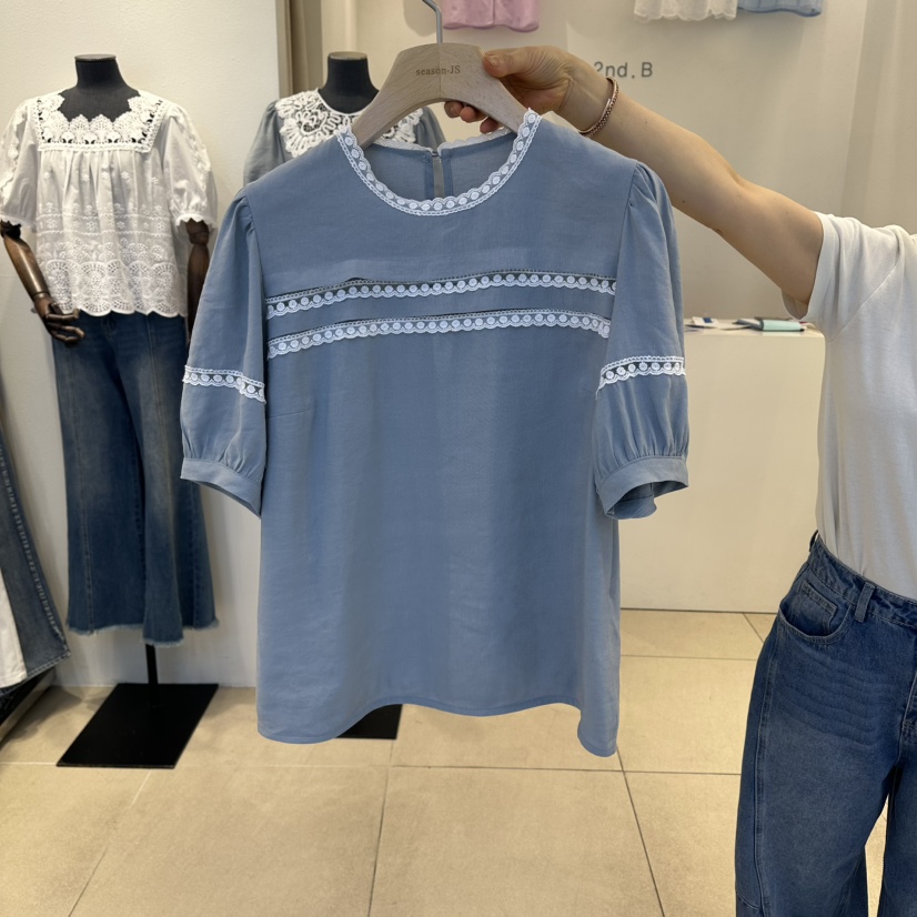 2nd B-S韓國直郵女裝新品熱賣休閑時尚26夏季襯衫蕾絲衫2nd B-S襯衫/蕾絲衫圖色2